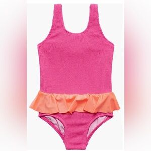 Beach Lingo Toddler Girls' 4/5 Pink & Peach Ruffle One-Piece Swimsuit